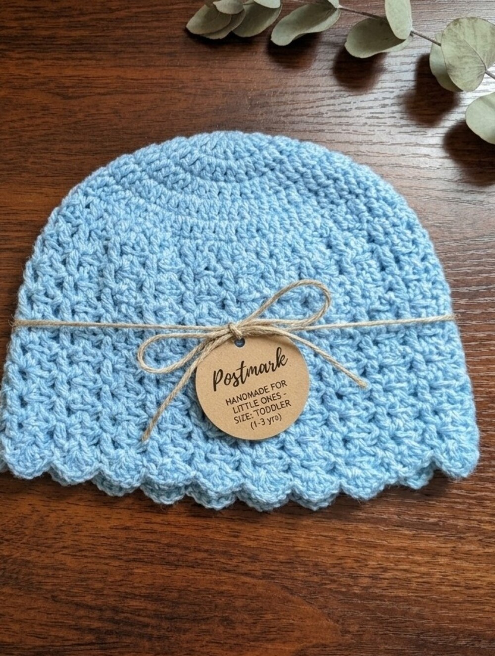 Handmade Light Blue Crochet Toddler Beanie NWT